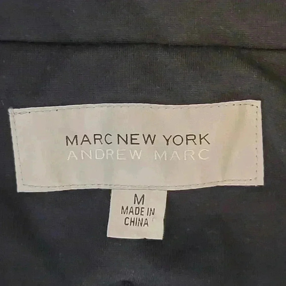 Marc NY Andrew Marc Knit Moto Navy Jacket Size Medium - Picture 4 of 12